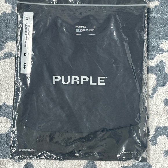 NWT Purple Brand 100% cotton black classic fit t-shirt size medium pack of three - Picture 4 of 6